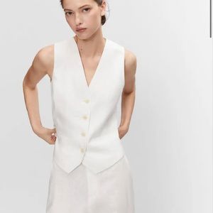 Mango Linen Gilet